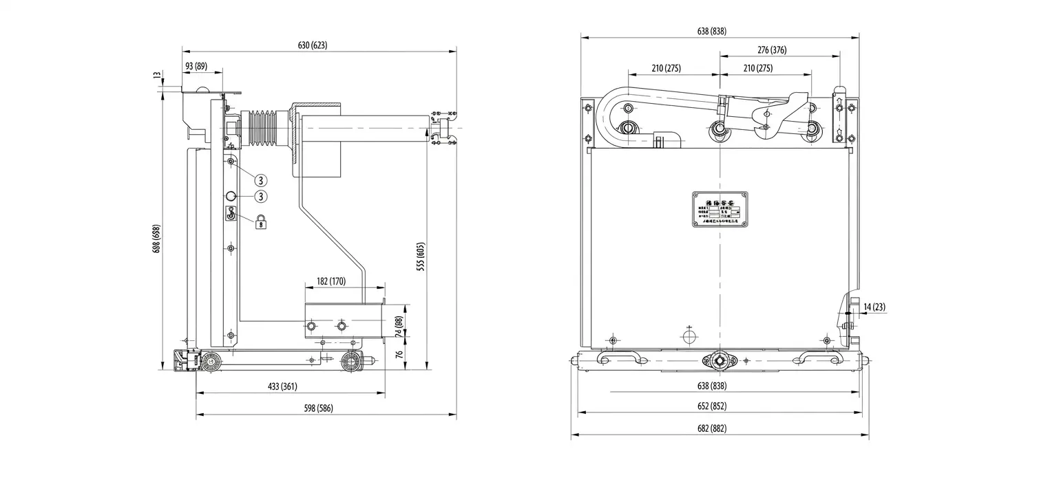 Grounding Handcart for Safe Electrical System Operations dimension