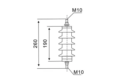 HY5WS-10kV Lightning Arrester dimension