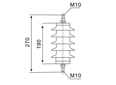 HY5WZ-10kV Lightning Arrester dimension